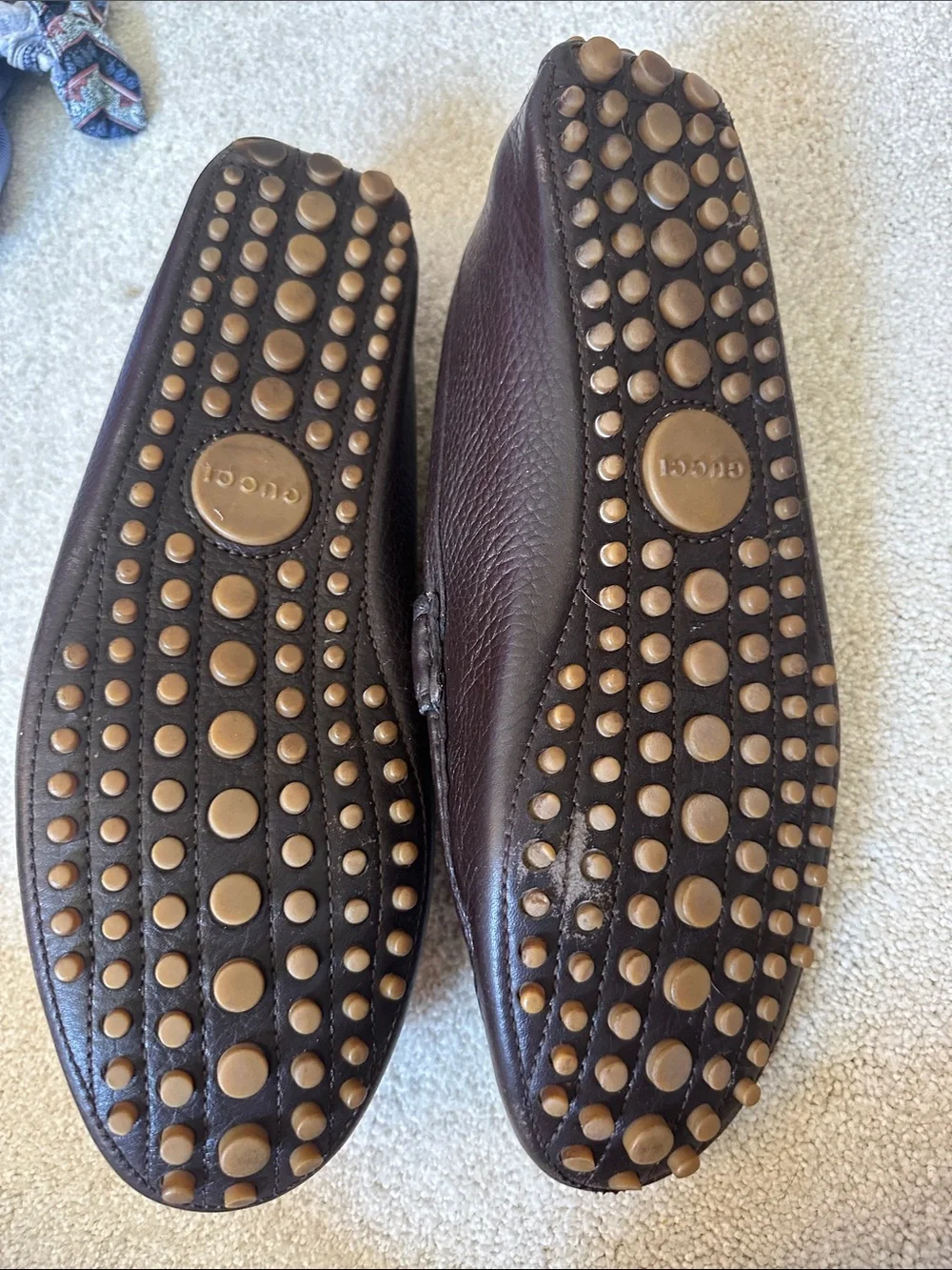 Gucci Brown Leather Horsebit Loafers with Green-Red Web